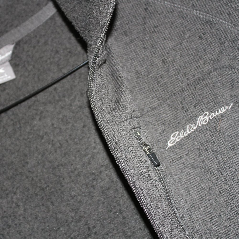 Eddie Bauer Men's Zip Up Fleece Lined Quest Vest, Charcoal - Size Large